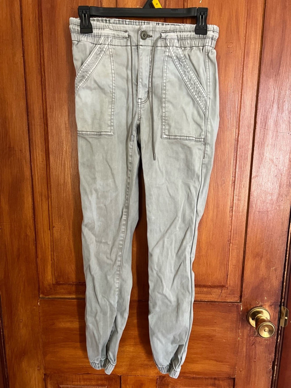 American Eagle Outfitters Light Gray Drawstring Joggers
